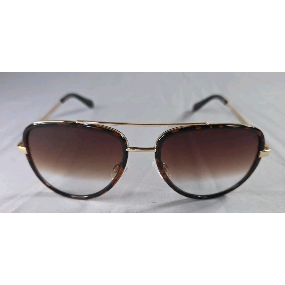 QUAY Australia "All In" Aviator Sunglasses – Tortoise Shell & Gold Frame W/ Case - Picture 3 of 16